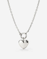 Lovely Heart Classic Chain Necklace Set Silber