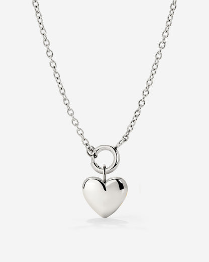 Lovely Heart Classic Chain Necklace Set Silber