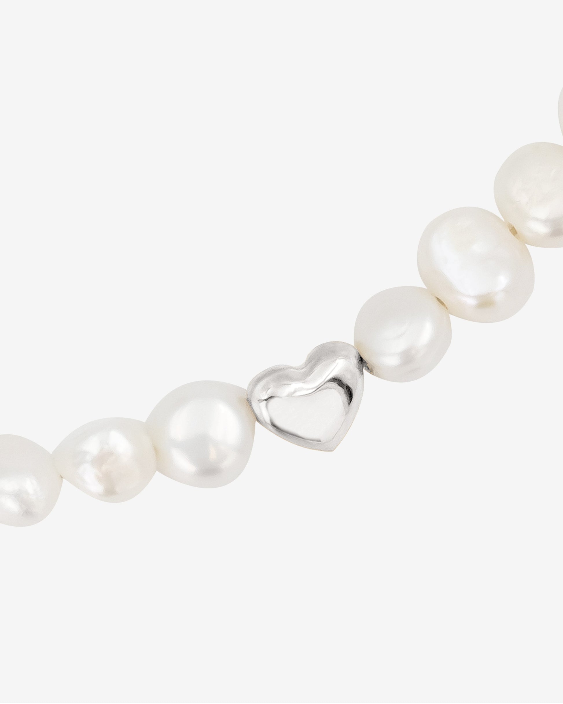 Retro Love Pearl Necklace Silber