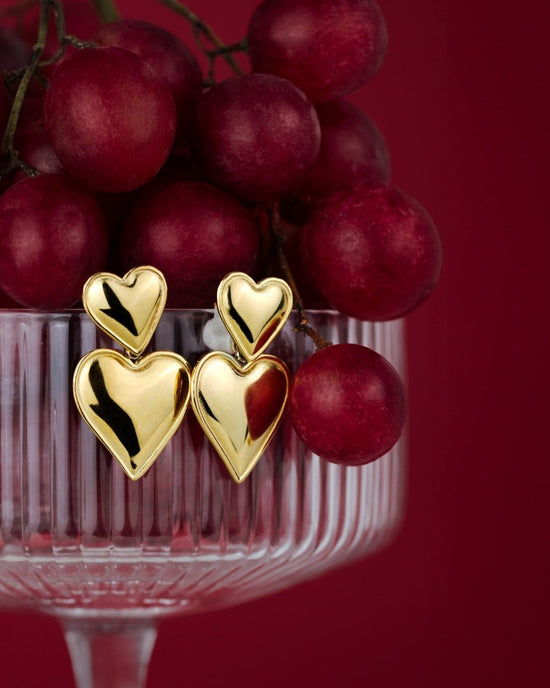 Pillow Hearts Earrings Roségold