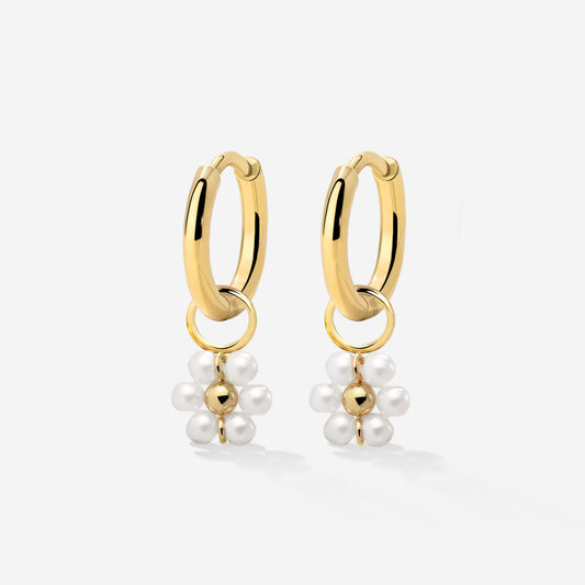 Daisy Hoop Set Small Gold