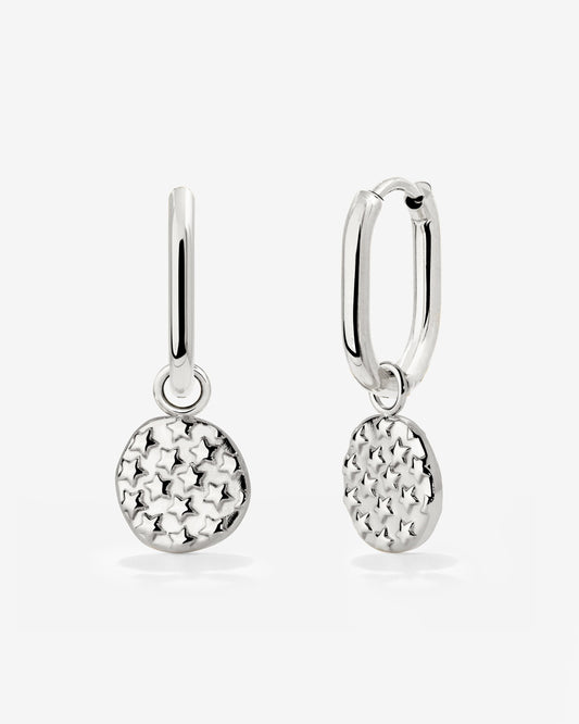 Starry Skies Oval Hoop Set Baby Silber
