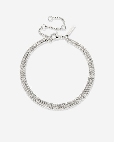 Curb Chain Double Bracelet Silber