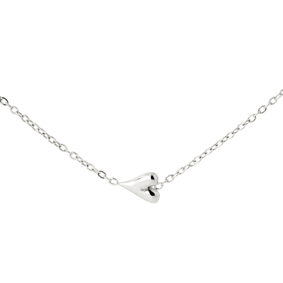Flowy Heart Necklace Silber