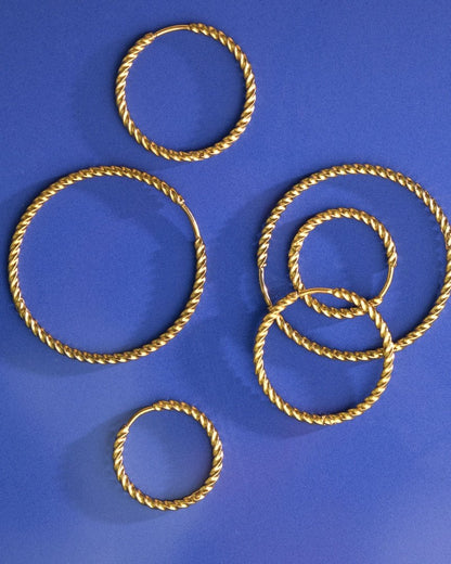 Twisted Hoops Extra Large Gold