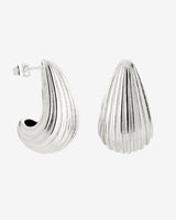 Textured Droplet Studs Large Silber