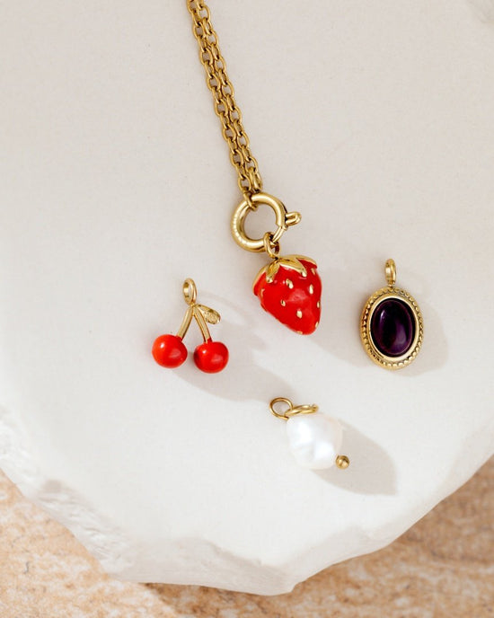 Strawberry Classic Chain Necklace Set Silber