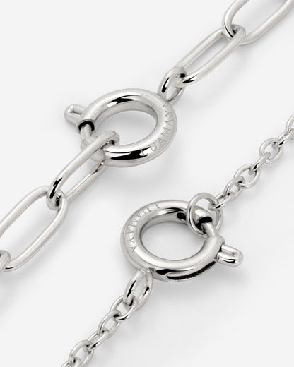 Classic Chain Charm Necklace Silber
