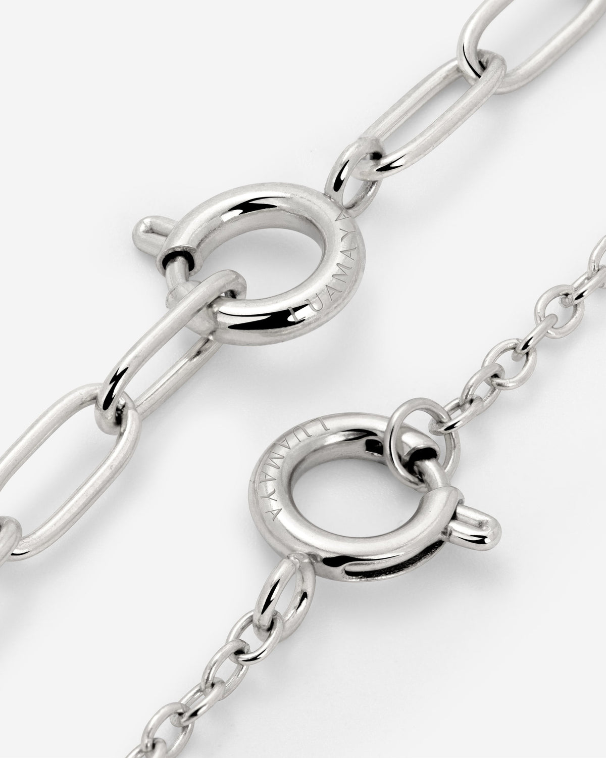 Classic Chain Charm Necklace Silber