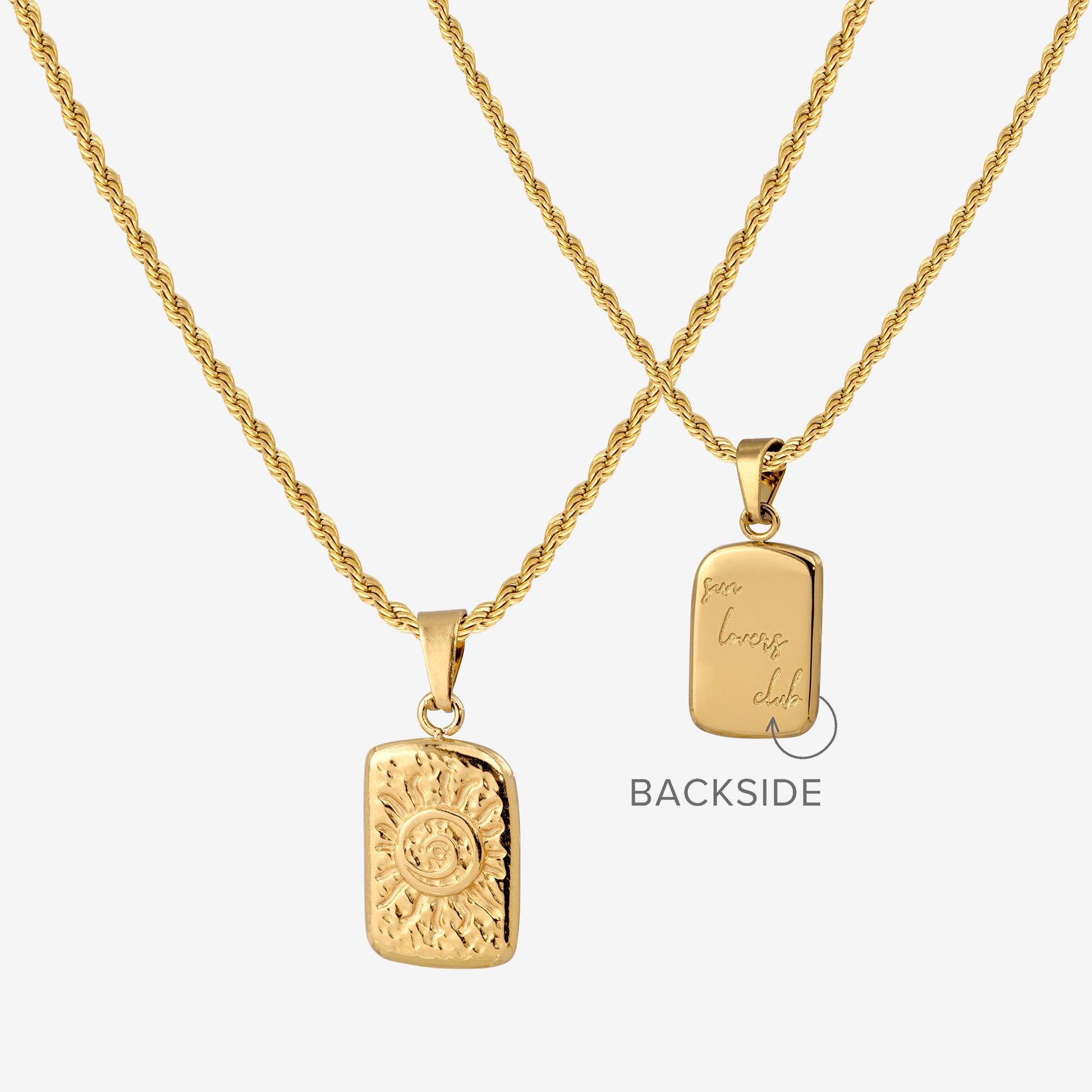 Sun Lover Pendant Necklace Gold