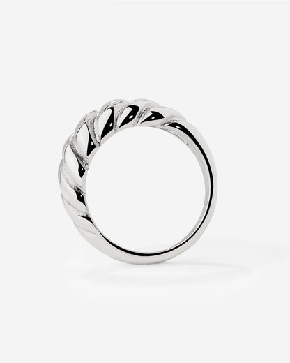 Towel Twist Ring Silber