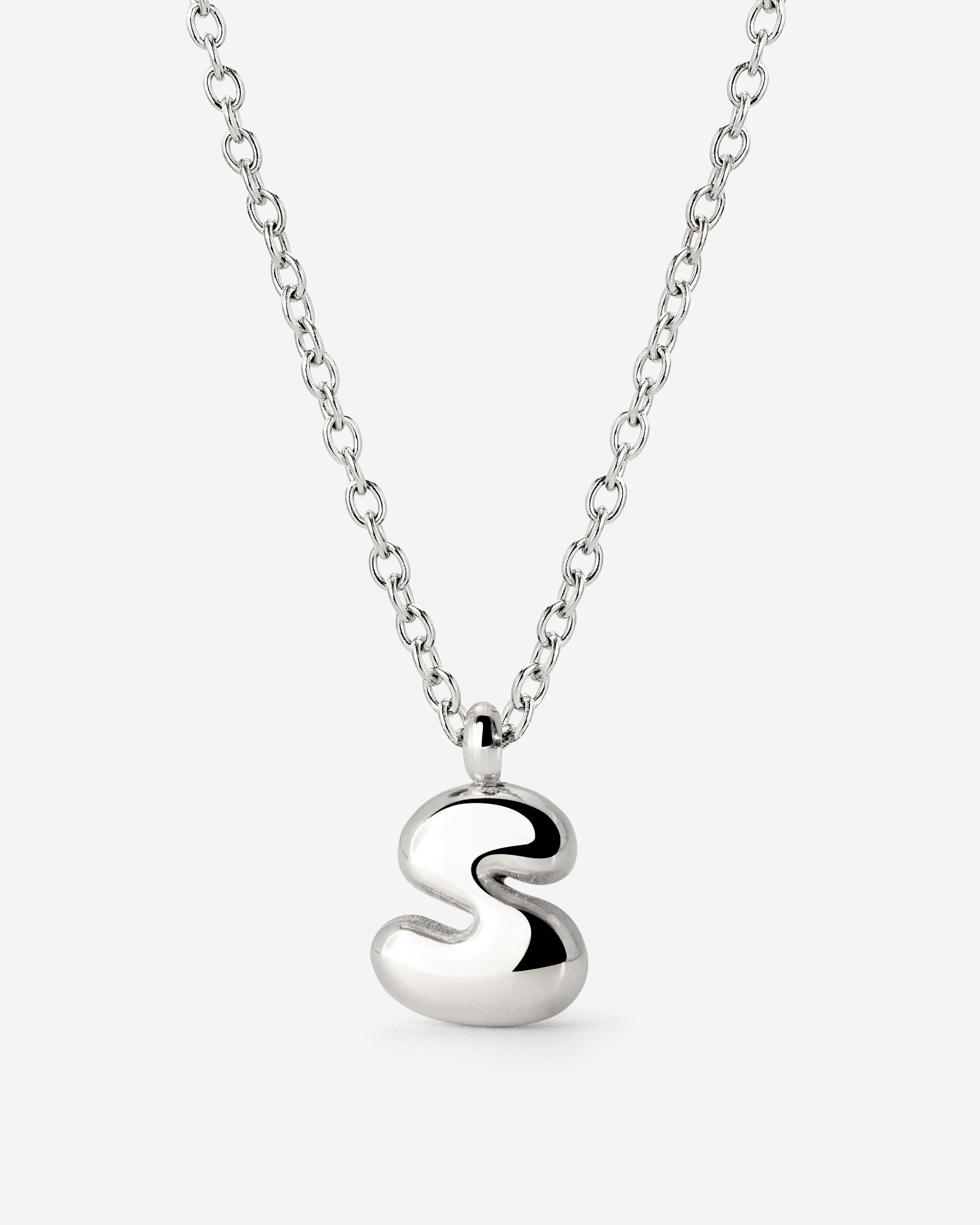 Bubble Letter Necklace Silber