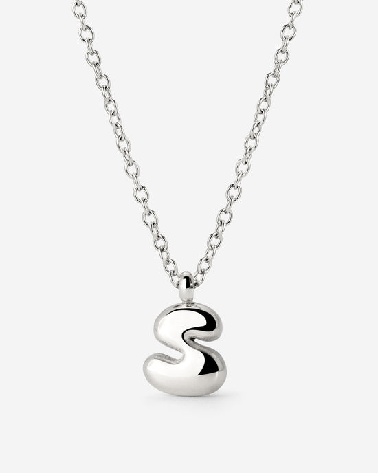 Bubble Letter Necklace Silber