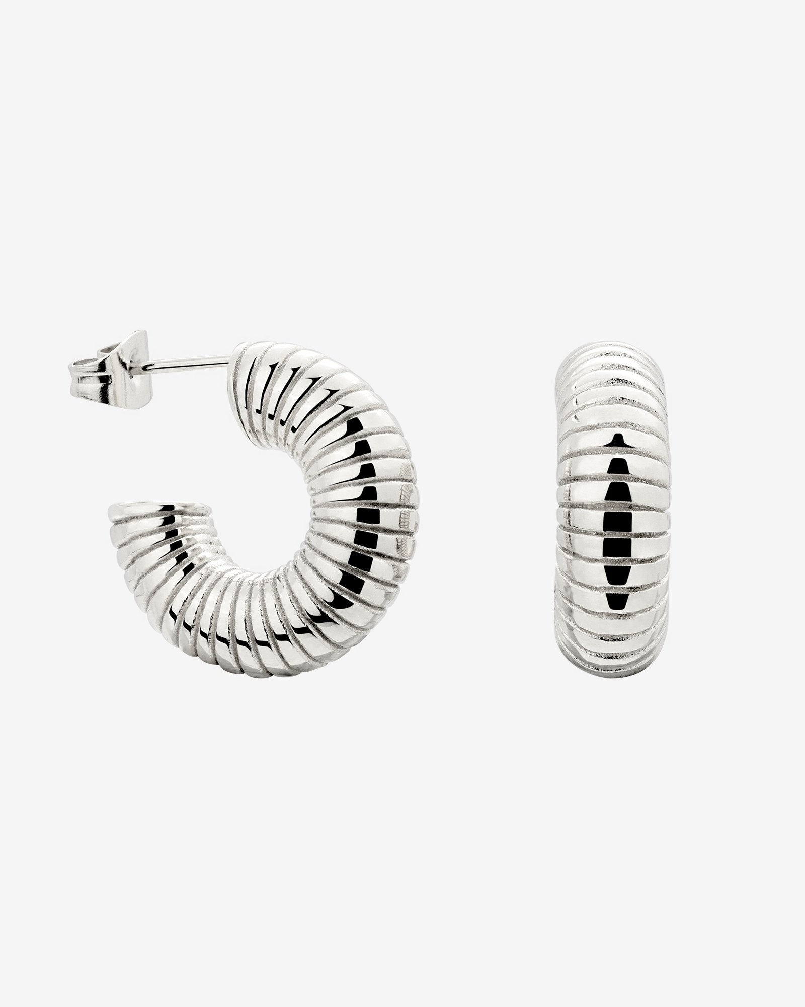 Spiral of Love Hoop Studs Small Silber