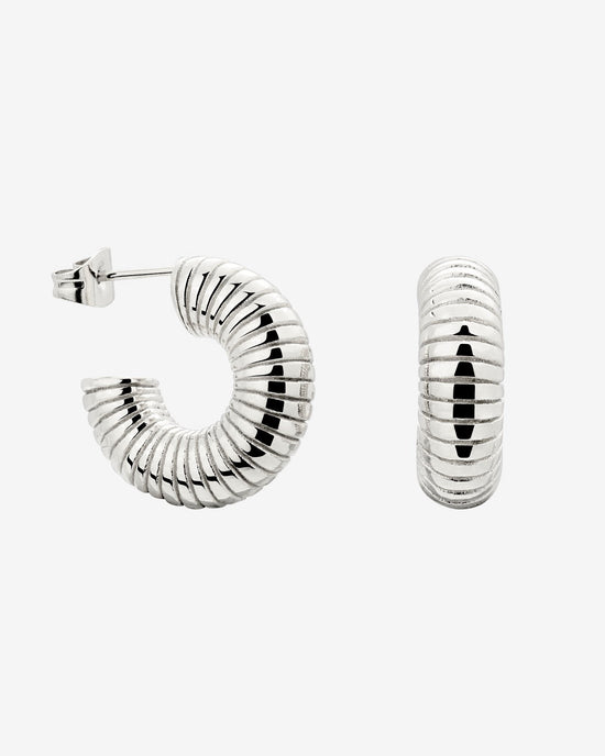 Spiral of Love Hoop Studs Small Silber