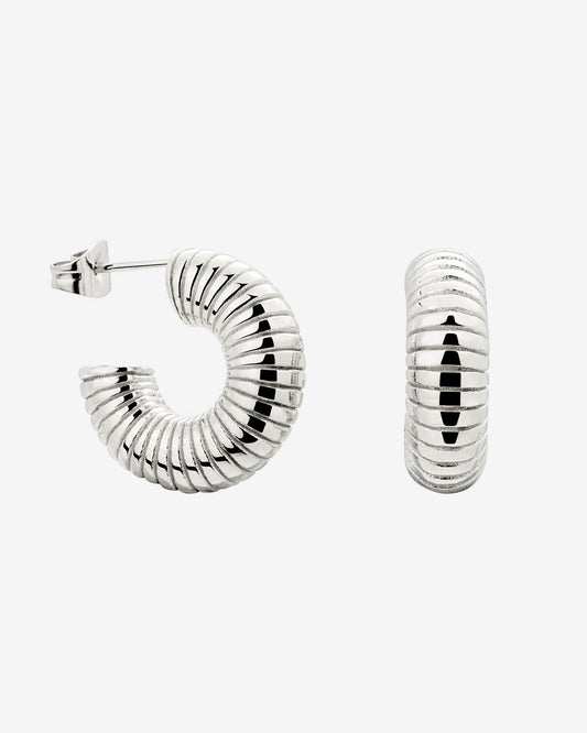 Spiral of Love Hoop Studs Small Argento
