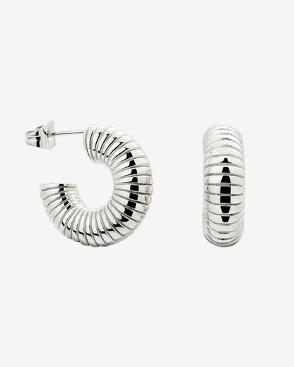 Spiral of Love Hoop Studs Small Silber