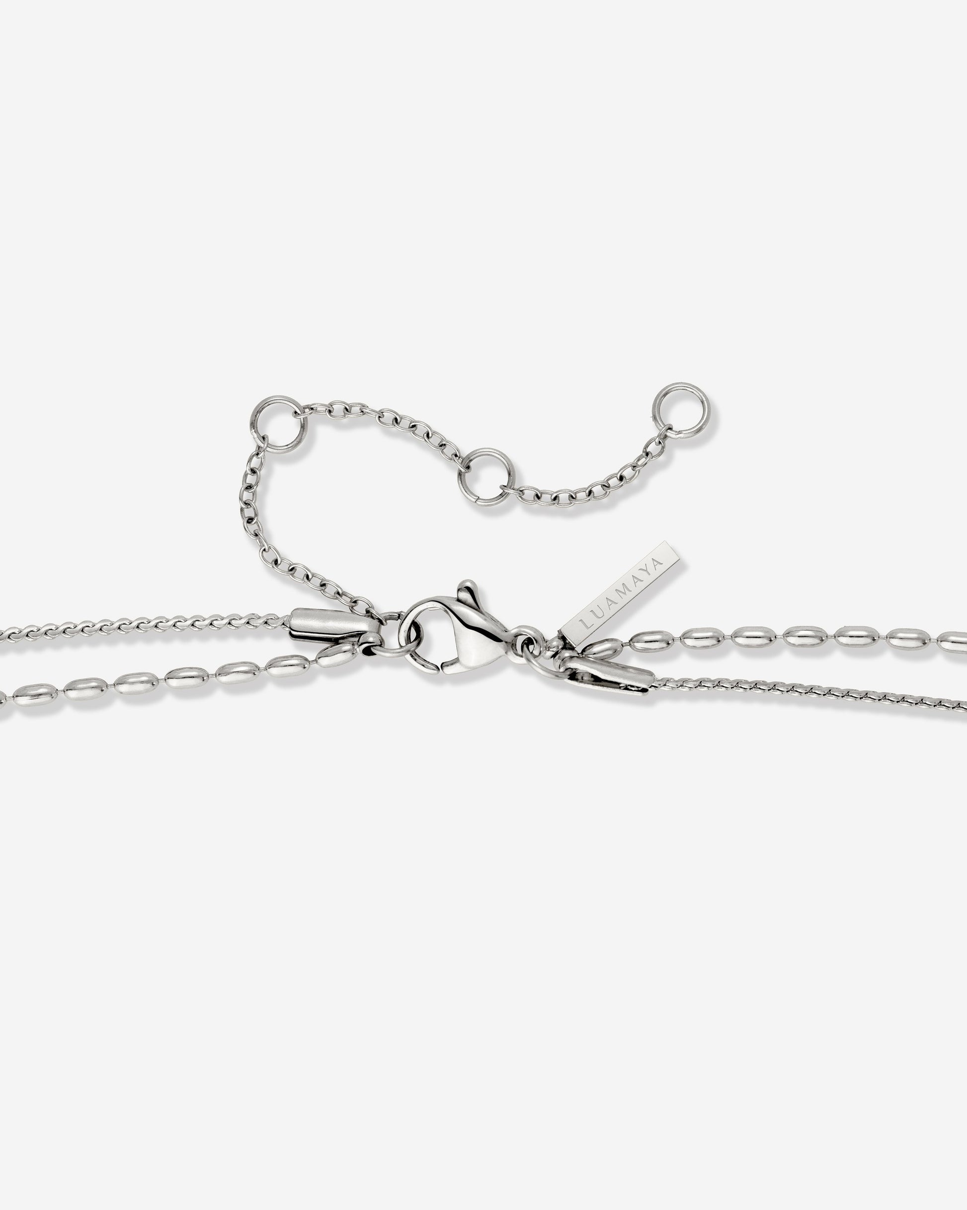 Droplet Double Necklace Silber