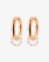 Chunky Pearl 'n' Beads Hoop Set Medium Roségold