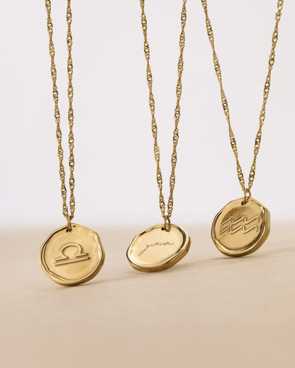 Zodiac Necklace – Gemini / Zwilling Gold