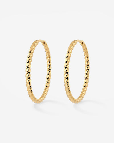 Twisted Hoops Large Gold