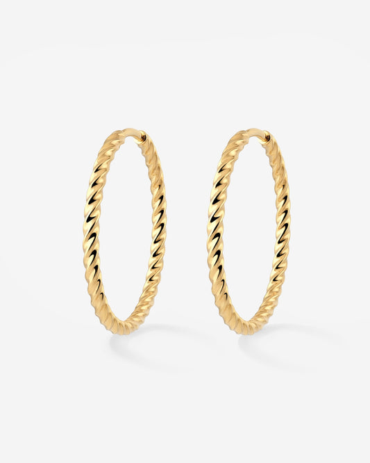 Twisted Hoops Large Gold