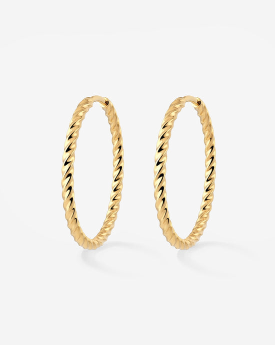 Twisted Hoops Large Gold
