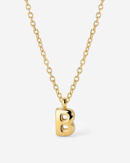 Bubble Letter Necklace Gold