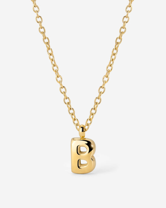 Bubble Letter Necklace Gold