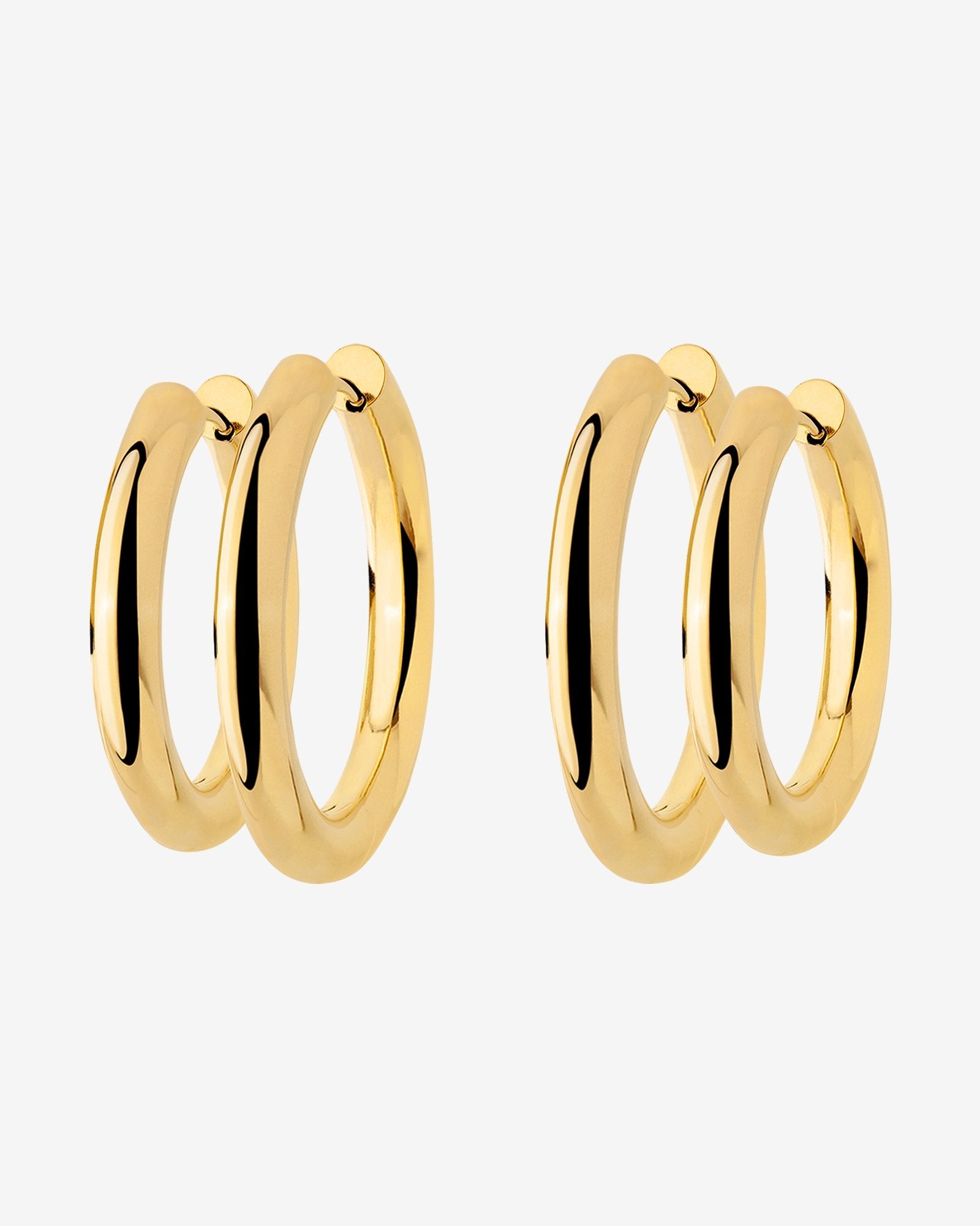 Chunky Lover Hoop Bundle Medium Gold