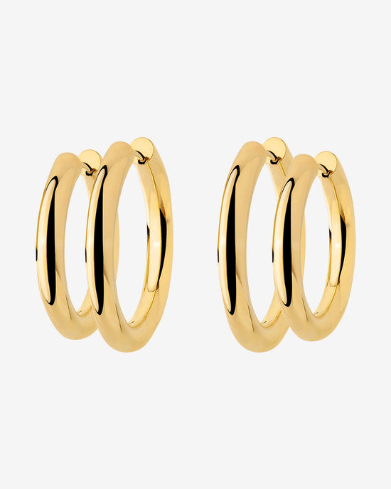 Chunky Lover Hoop Bundle Medium Gold