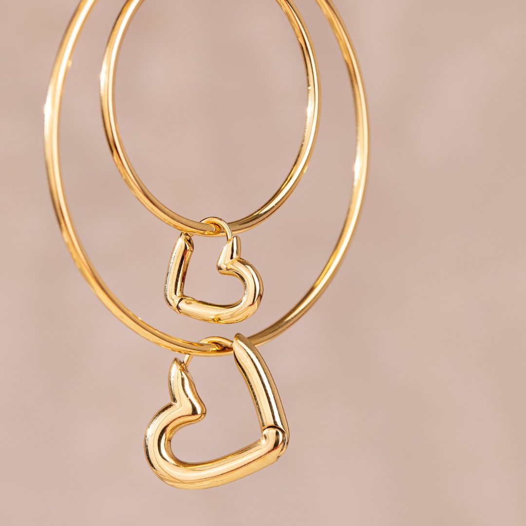 Phat Heart Hoops Small Gold