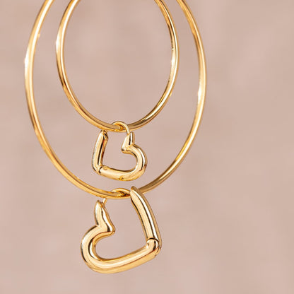 Phat Heart Hoops Small Gold