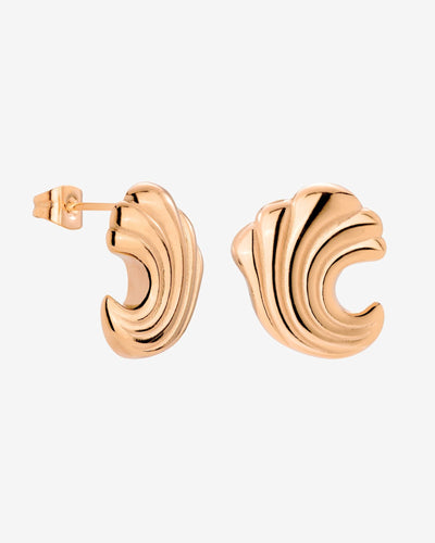 Bold Wave Studs Roségold