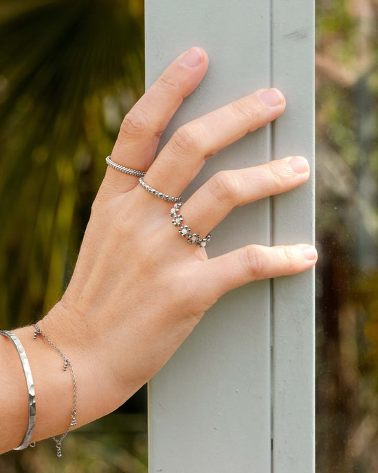 Flowery Ring Silber