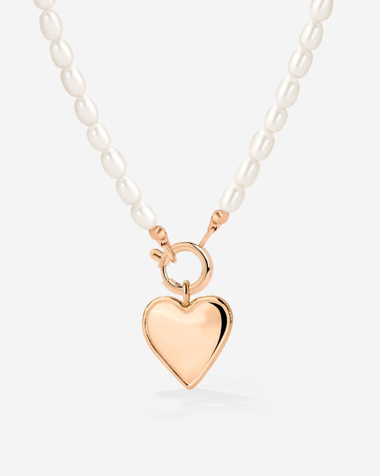 Heartie Pearly Necklace Set Roségold
