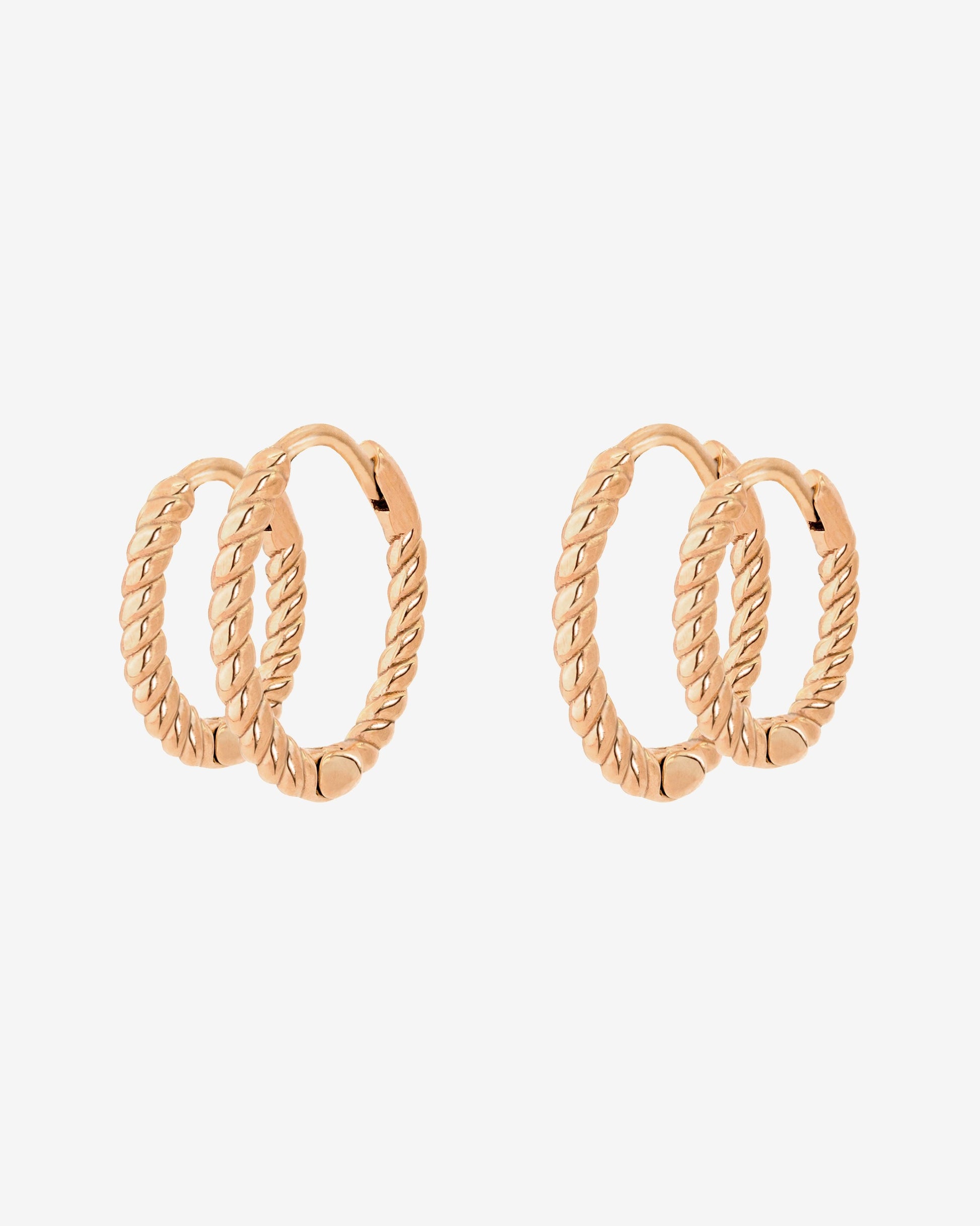 Twisted Hoop Bundle Small Roségold