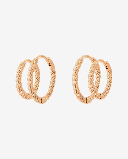 Twisted Hoop Bundle Small Roségold