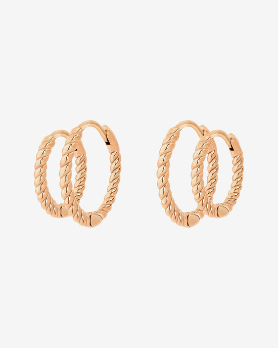 Twisted Hoop Bundle Small Roségold