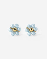 Forever Blue Daisy Studs Gold
