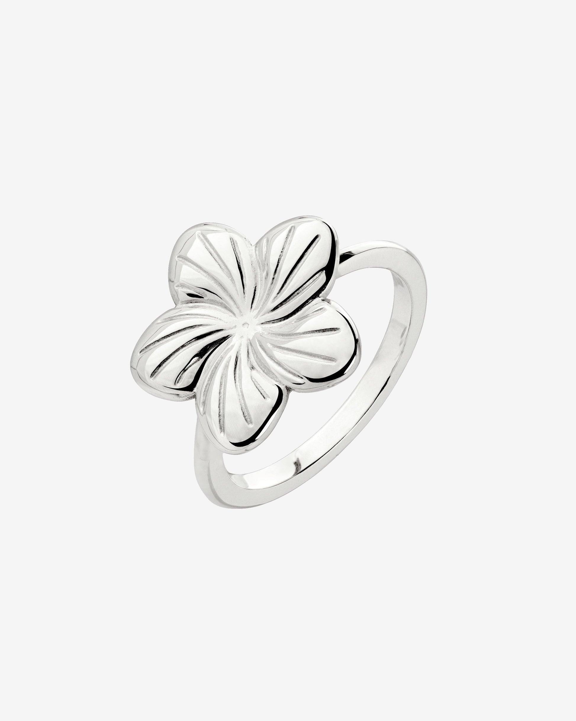 Floral Glow Ring Silber