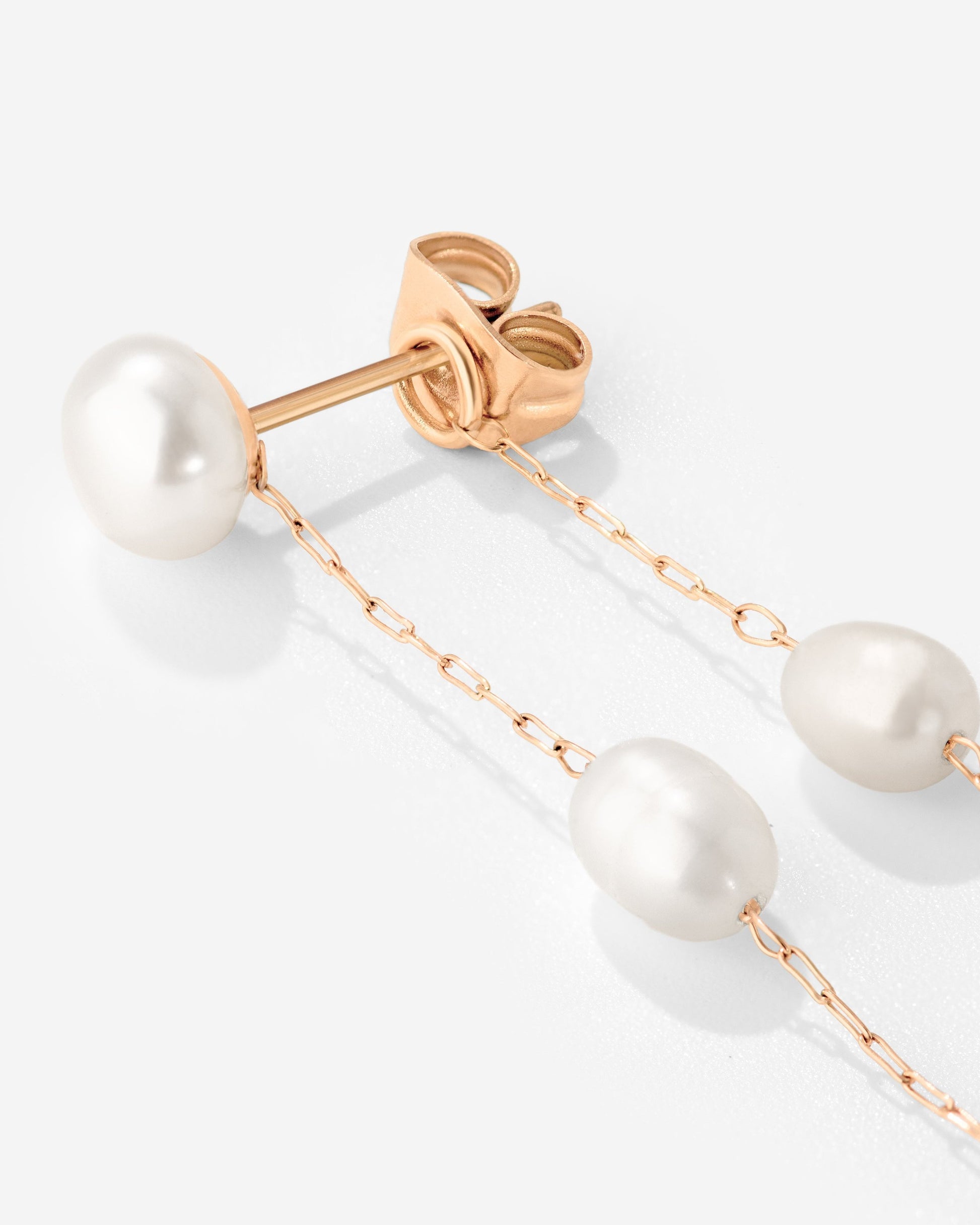 Jules Unique Pearl Fall Studs Roségold