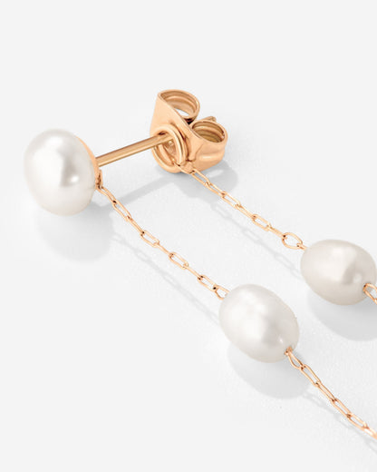 Jules Unique Pearl Fall Studs Roségold