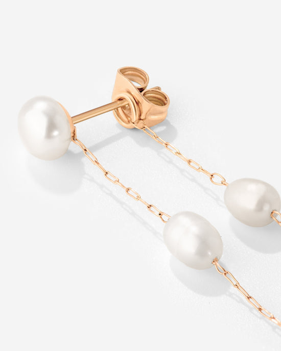 Jules Unique Pearl Fall Studs Roségold