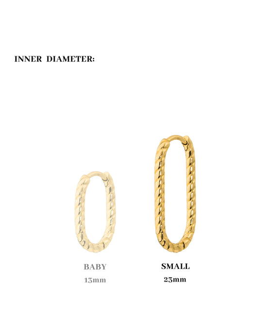 Oval Twisted Hoop Set Small