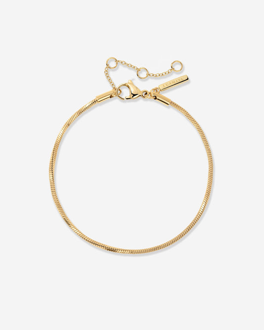Squared Snake Chain Bracelet Gold