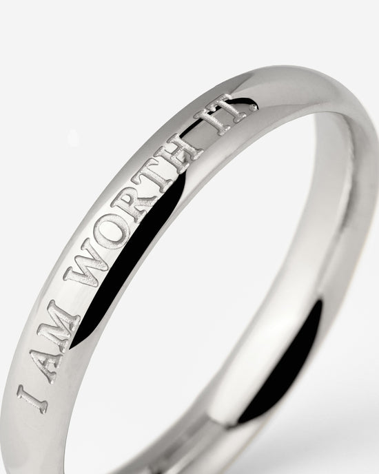 I am worth it Ring Silber