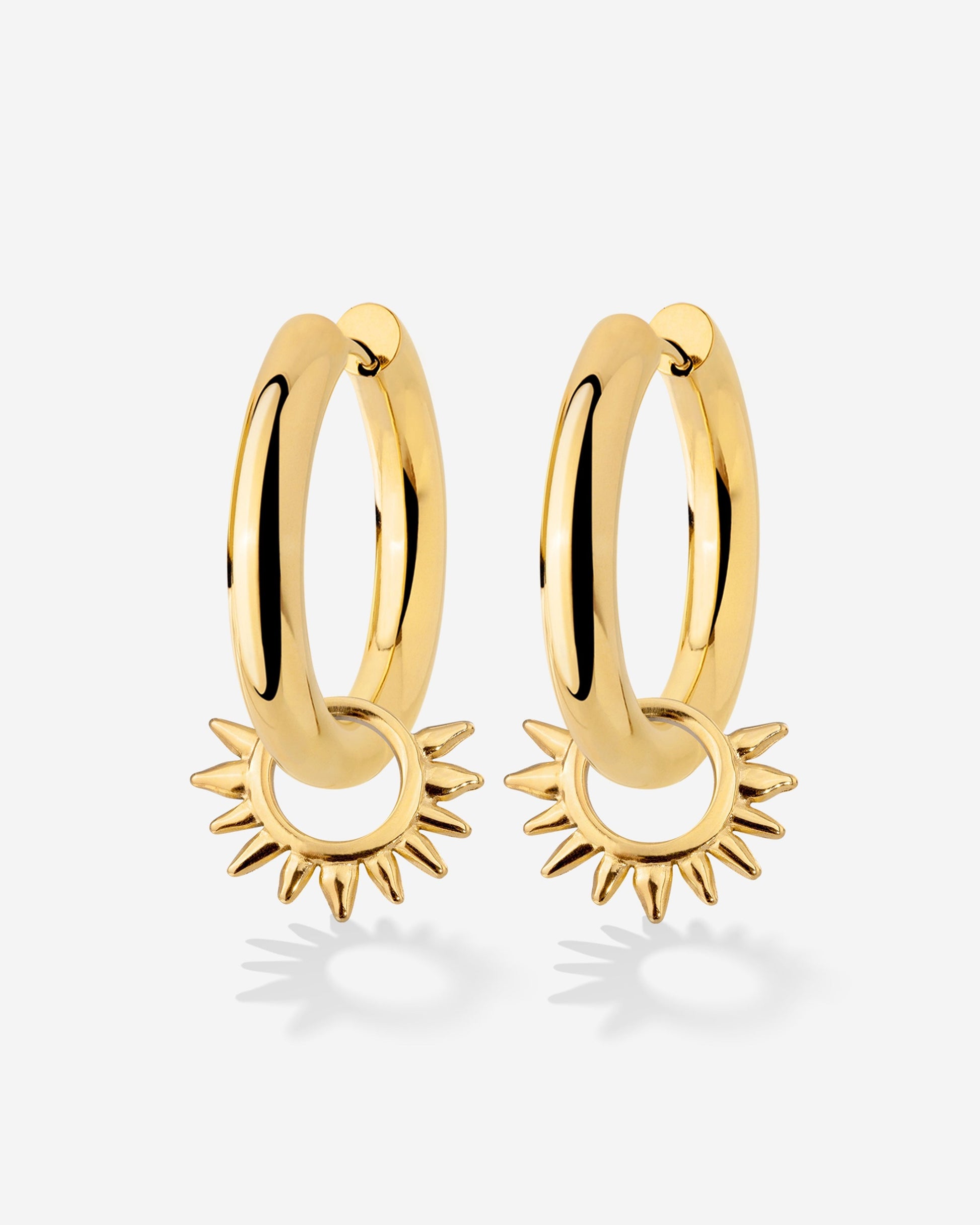 Chunky Sun Lover Hoop Set Medium Gold