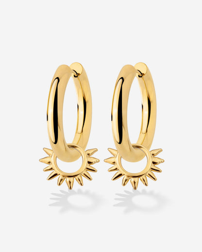 Chunky Sun Lover Hoop Set Medium Gold