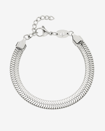 Bold Herringbone Bracelet Silber